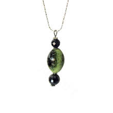 Natural Gemstone Agate Necklace with Silver Chain