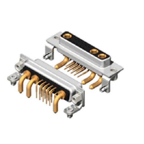 Connecteur femelle à courant élevé D-Dub 13W3, angle droit