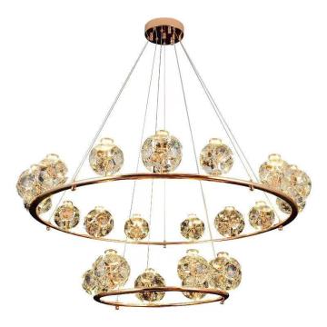 Nordic Gold Crystal Chandelier for Dining Room LED Lighting