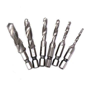 Suborui 6PCS HSS M35 M2 Kombinationsbohrer Tipp zum Bohren und Tippen