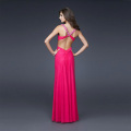 Sweetheart brede riemen full-length chiffon kralen