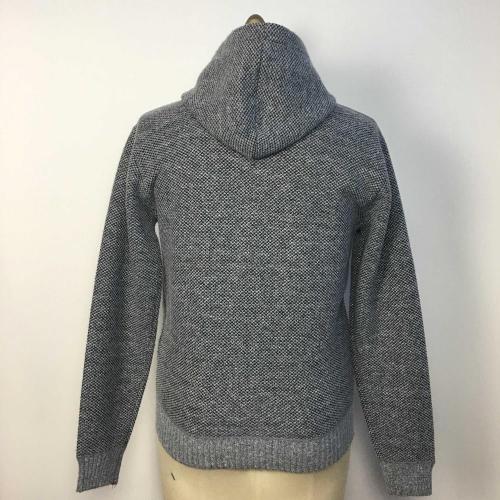 Men's Hoodie Fleece-lined Knitted Sweater