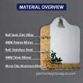 Modern Design Double Layer Gold Vanity Wall Mount Cosmetic Toilet Shelf Mirror for Bathroom