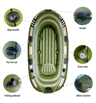 Factory Supply High-Quality Lightweight Fabric 4-Person Inflatable Boat for River Rafting
