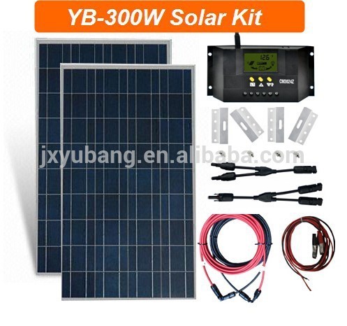 DIY 300W(2x150W) 12V Solar power kit solar charging kit solar pv system