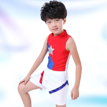 short style economic red white gymnastics leotards children