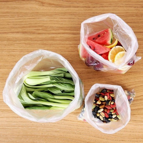 Supermarket Produce Plastic Food Bags on a Roll