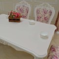 Mesa de jantar de madeira sólida floral rosa