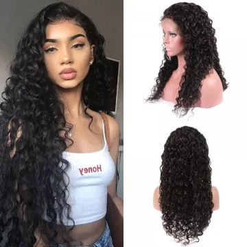 Wholesale 100% Original Virgin Peruvian Water Wave Human Hair 13*4 Lace Front Wig