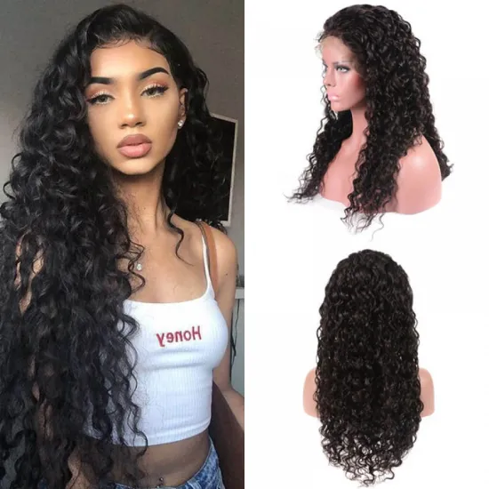Wholesale 100% Original Virgin Peruvian Water Wave Human Hair 13*4 Lace Front Wig