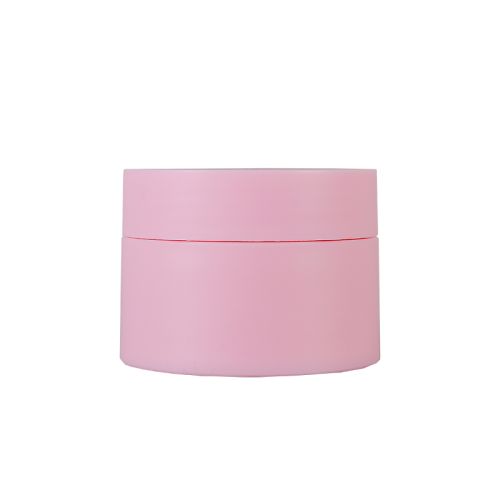 Jarra de crema de plástico de doble pared rosa 30g