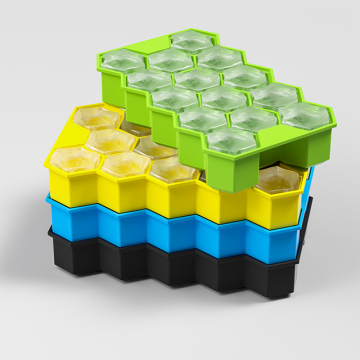 Eco-Friendly Honeycomb Ice Cube Trays with Lids - 14 Holes
