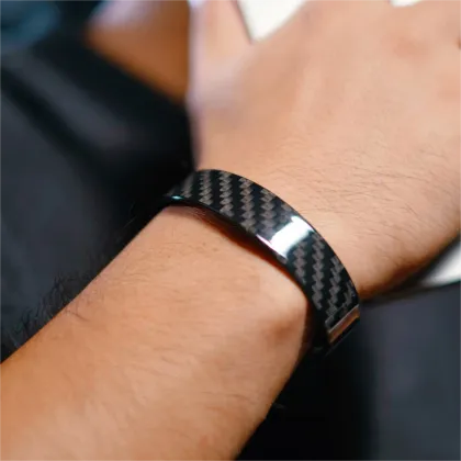 Sleek Carbon Fiber Handcrafted Bracelet
