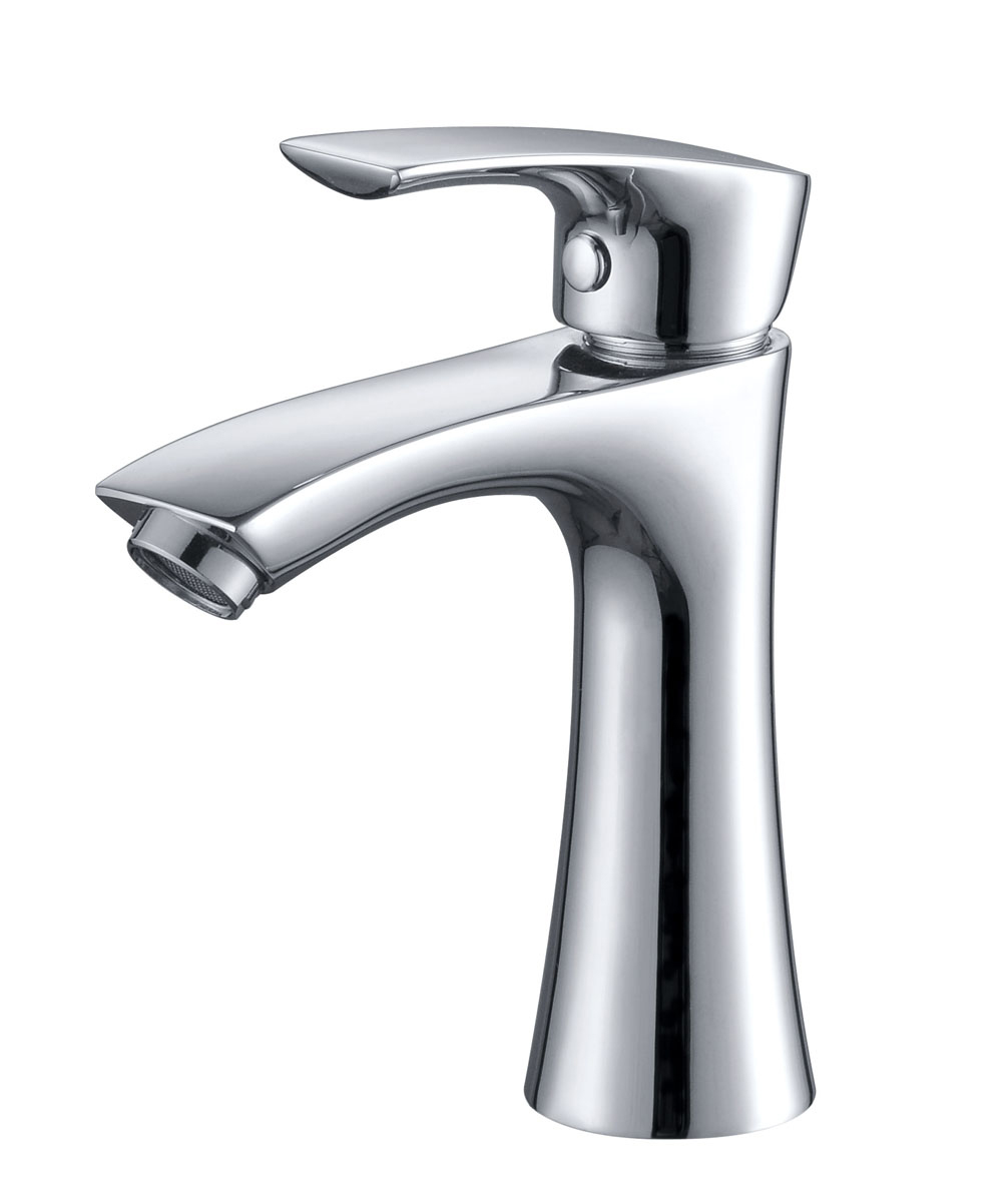 Single cold basin faucet for washroom