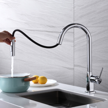 Salt Spray Tested High Quality Pull Out Kitchen Faucet with 2 Functions, Single Lever, Brass Kitchen Sink Mixer Tap