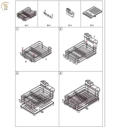 Black Aluminum Kitchen Sink Dish Rack Storage Holder