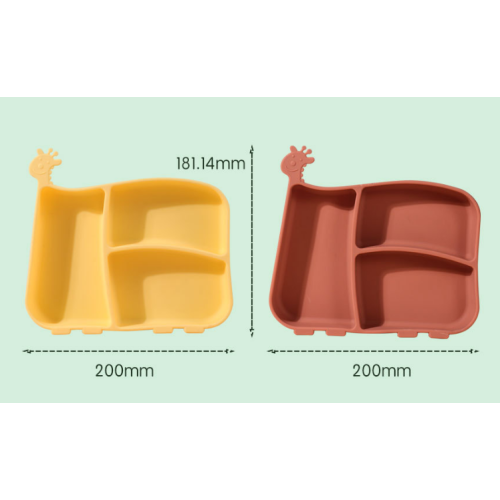 Jirafa fuerte succión bebé entrenamiento platos de silicona