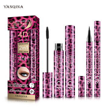 Anpassbare wasserdichte flüssige Wimpernverlängerungen: Großhandel Eyeliner und Mascara 2-in-1-Privatbezeichnung Gesichtsblatt Mascara