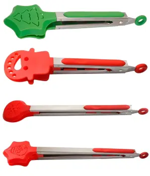 9 Inch Christmas Stainless Steel Salad Tong