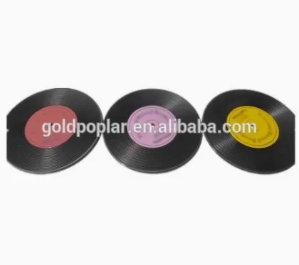 soft PVC vinyl record drink coasters