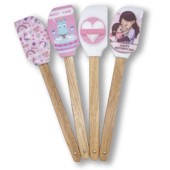 New Fashion Rubber Kitchen Scraper Silicone Spatula for Baking