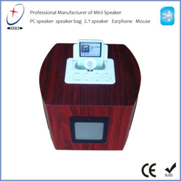 wooden portable speaker system for iphone ipod mp3 mobile phone