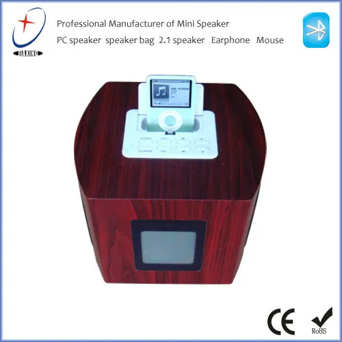 portable wooden multi-media mini super bass dock speaker