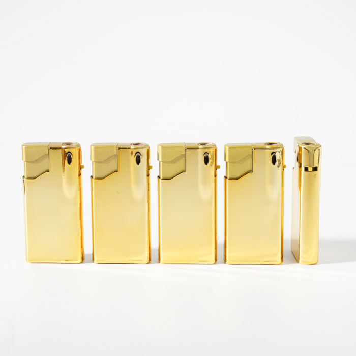 Элегантная золотая зажигалка с пьезо зажиганием
