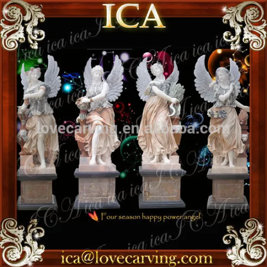 fairy figure hand carving angel stone statue with wing