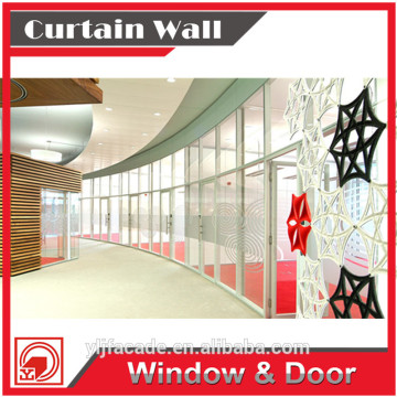 Aluminium Partition narrow frame profiles arger glazed area