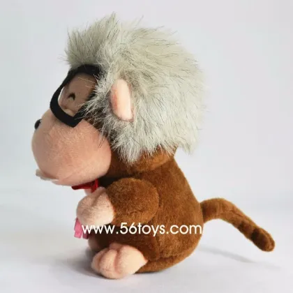 Cheap honest guitar baby monkey plush toy with glasses