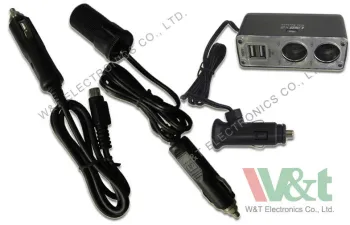 2 Usb / 2 Dc Socket Cigarette Lighter Adapter Dc Power Cable
