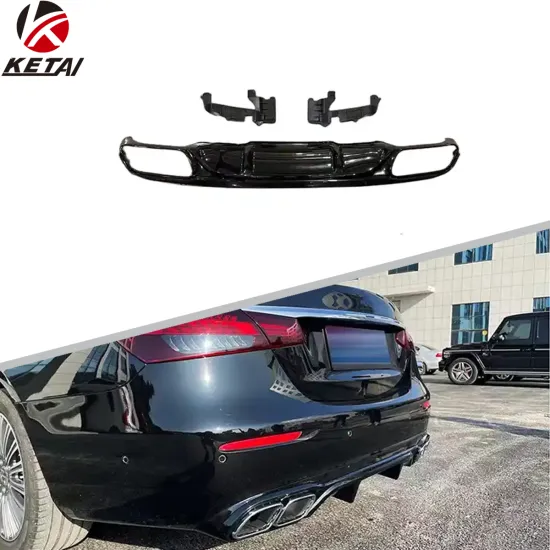2021 E63 Style Silver and Black Car Bumper Rear Diffuser for BENZ W213