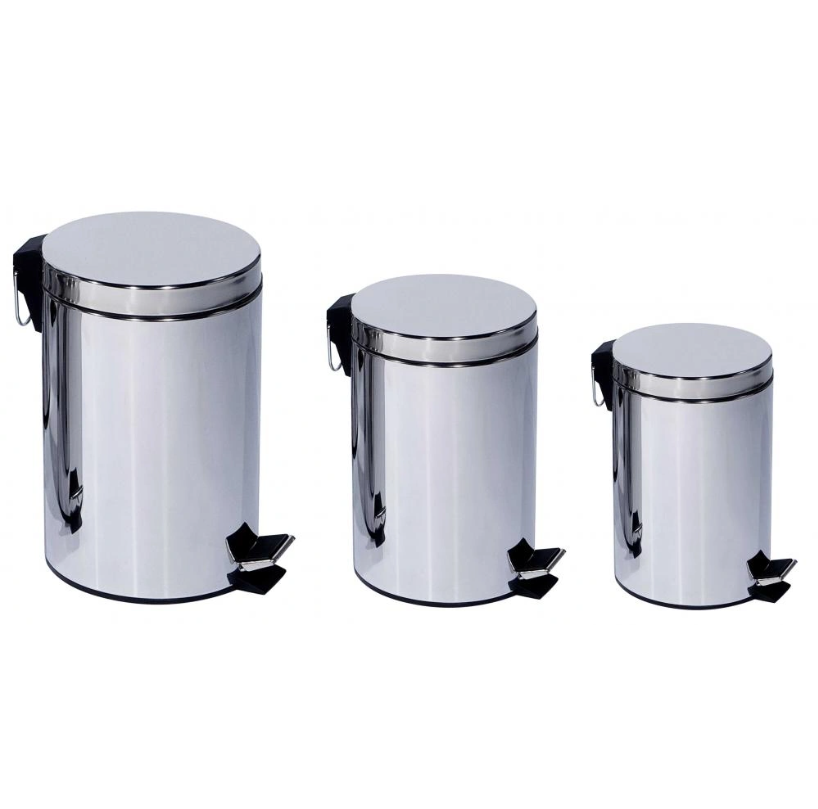 Super durable stainless steel household trash can