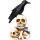 Perched Raven On Skull Halloween Home Decor Gift