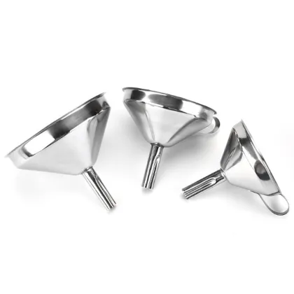 Stainless steel funnel with removable strainer funnel