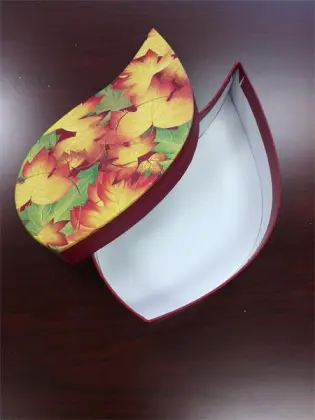 red yellow and green  leaf shape gift boxes