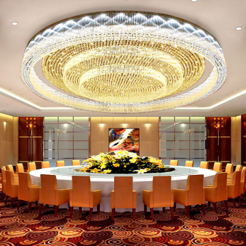 Large Luxury Gold K9 Crystal Chandelier for Banquet Halls and Hotels
