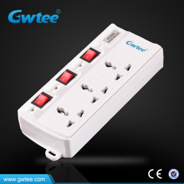 3 way intelligent power electric sockets with switches