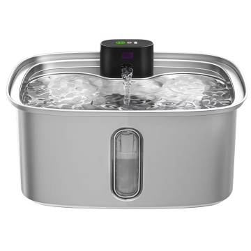 Wireless Stainless Steel Modern Pet Water Fountain Rechargeable Automatic Dispenser Infrared Sensor Filtered Drinking Bowl Cats