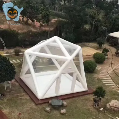 3m x 3m x 3m Outdoor Camping Inflatable Clear Pyramid Bubble Tent