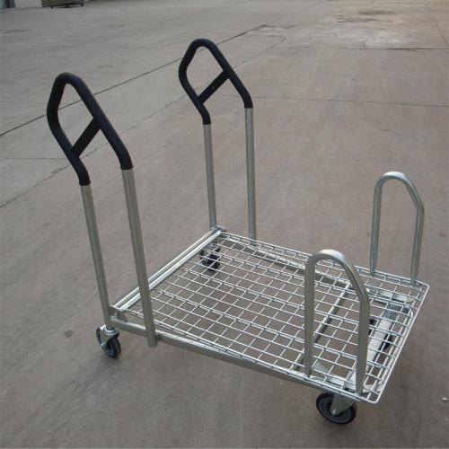 Warehouse High Quality 4 wheel galvanized Stock Trolley