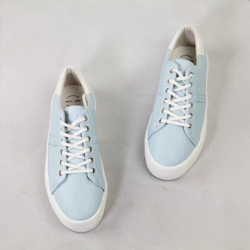 2021 zapatos de fondo grueso de grano de Litchi azul claro