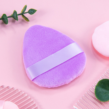 Custom Purple Triangle Waterdrop Cosmetic Powder Puff with Logo