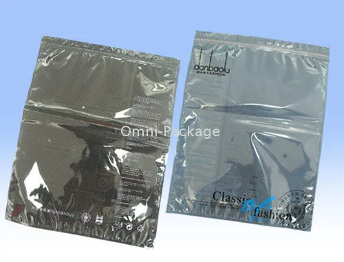 Opp / Cpp Laminated Garment Plastic Bags, Sealable Plastic Bags For Storing Garment