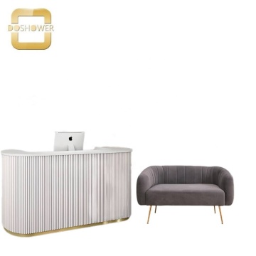 White Gold Manicure Nail Furniture Collection for Salon Reception