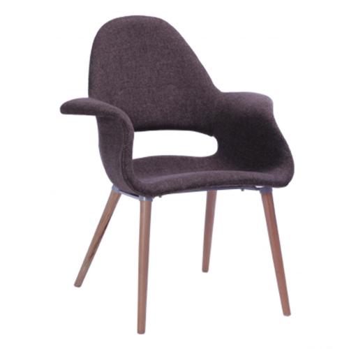 Sillón ergonómico moderno con base de madera hueca