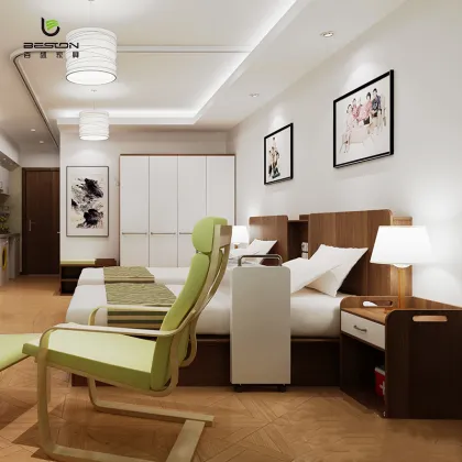 Custom-Made Luxury Hotel Bedroom Sets - Wooden Hotel Beds with Storage