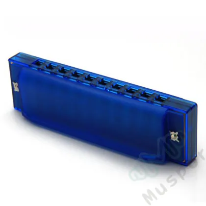 10 Holes Diatonic Blues Harp Harmonica Key of C Translucent