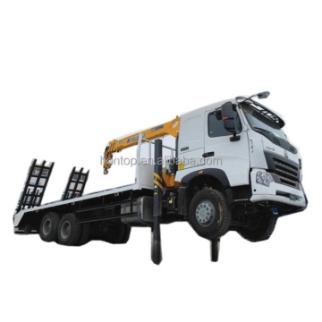 Sinotruk HOWO 6x4 & 6X6 LHD/RHD 20T Self-Loading Flatbed Truck Equipped with 10 Ton Loader Crane and Hydraulic Long Jack Crane